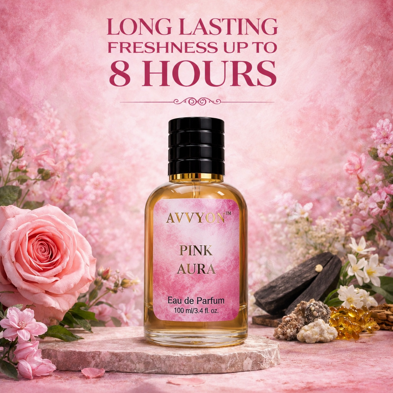 Pink Aura Long Lasting Perfume for Women – 100ML Fragrance for Her