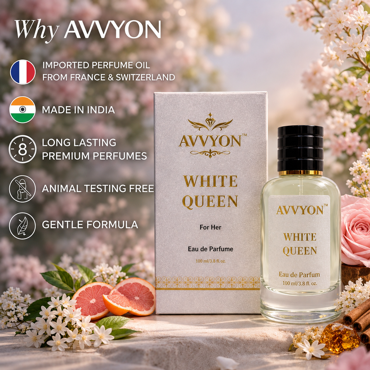White Queen Luxury Perfume for Women - 100ML Eau de Parfum